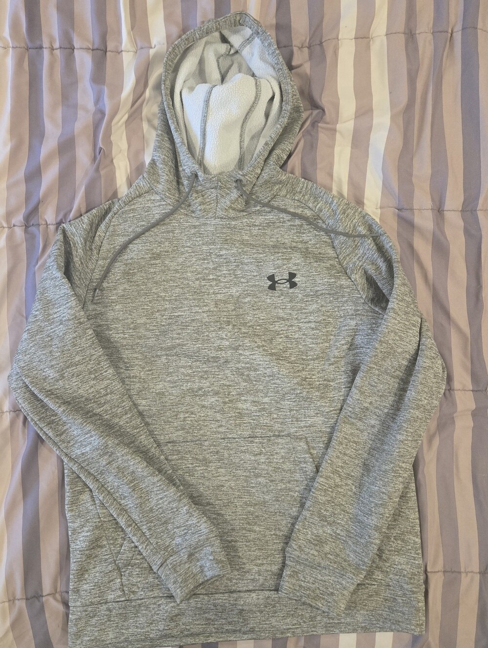 Under Armour Heather Gray Men's Hooded Athletic Pullover Size Medium
